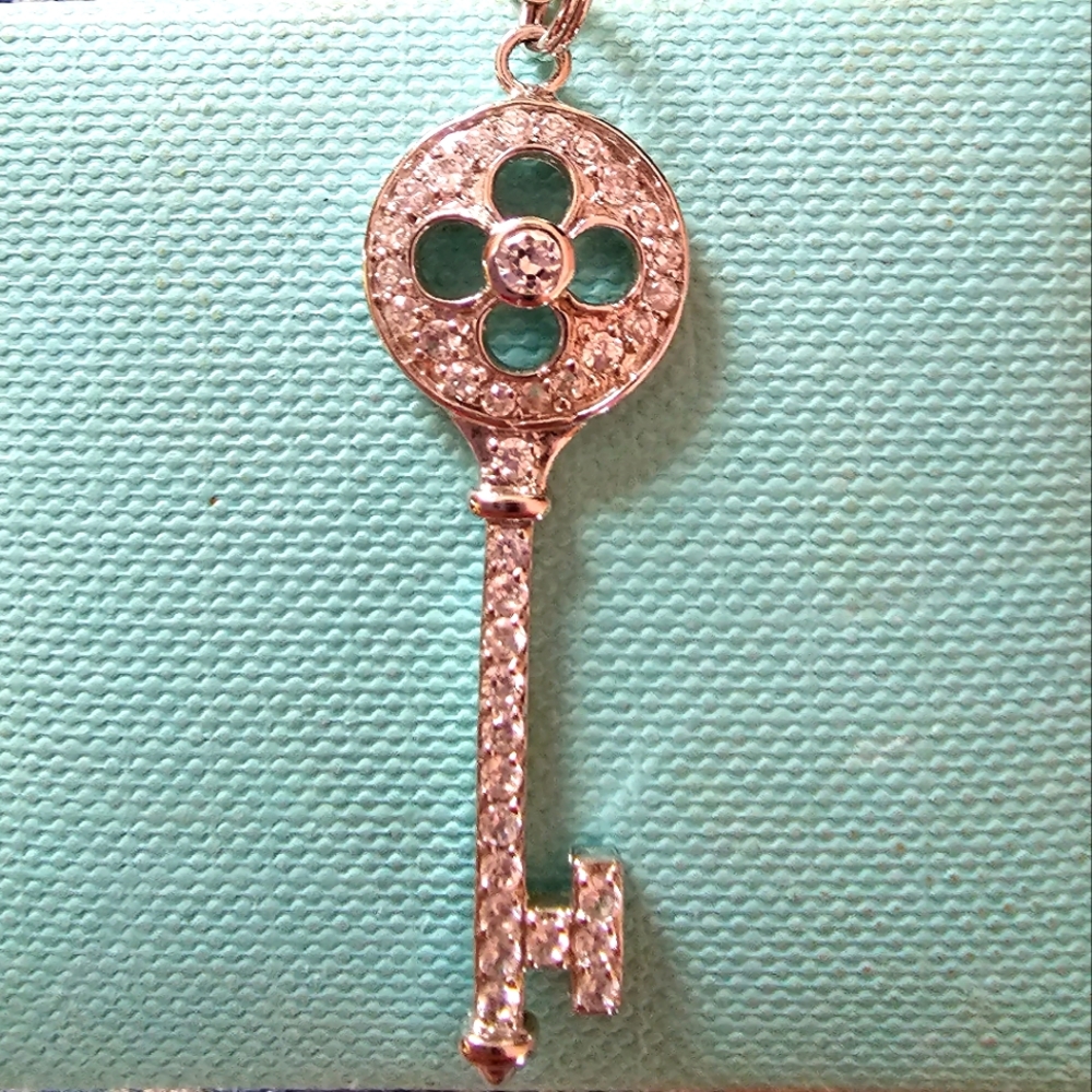CZ Delicate Key Necklace
